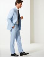 Marks & Spencer Regular Fit Linen Trousers Light Blue