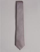 Marks & Spencer Pure Silk Textured Tie Dusky Rose