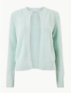 Marks & Spencer Textured Open Front Cardigan Mint