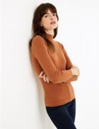 Marks & Spencer Ribbed Fitted Jumper Tan