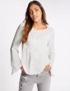 Marks & Spencer Romantic Long Sleeve Blouse Ivory Mix