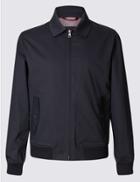 Marks & Spencer Cotton Rich Bomber Jacket With Stormwear&trade; Navy Mix