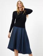 Marks & Spencer Jacquard Pleated Midi Skirt Blue Mix