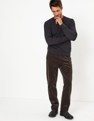 Marks & Spencer Cotton Rich Stretch Cords Brown