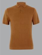 Marks & Spencer Supima Cotton Textured Polo Copper