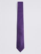 Marks & Spencer Pure Silk Textured Tie Purple