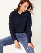 Marks & Spencer Tencel Long Sleeve Shirt Navy