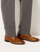 Marks & Spencer Wide Fit Leather Brogues Chestnut