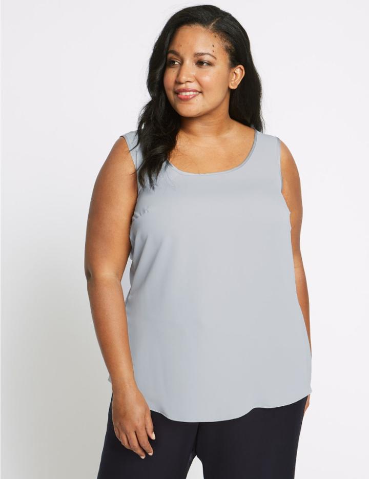 Marks & Spencer Curve Round Neck Vest Top Silver Grey