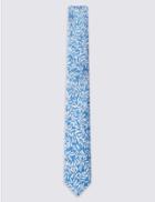 Marks & Spencer Floral Print Tie & Pocket Square Set Bright Blue