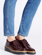 Marks & Spencer Leather Flatform Brogue Shoes With Insolia&reg; Oxblood
