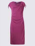 Marks & Spencer Modal Rich Drape Bodycon Dress Magenta