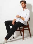 Marks & Spencer Regular Fit Cotton Rich Chinos With Stretch Black