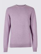 Marks & Spencer Pure Cotton Crew Neck Jumper Lilac