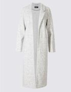 Marks & Spencer Cotton Blend Open Front Duster Coat Light Grey