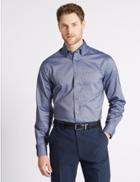 Marks & Spencer Pure Cotton Regular Fit Oxford Shirt Denim