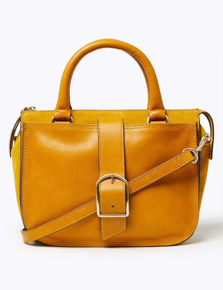 Marks & Spencer Heritage Leather Saddle Bag Ochre