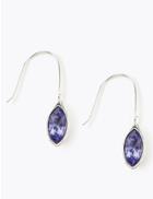 Marks & Spencer Silver Plated Drop Earrings Purple Mix