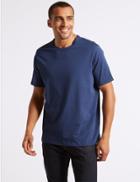 Marks & Spencer 2 Pack Pure Cotton Crew Neck T-shirts Dark Denim