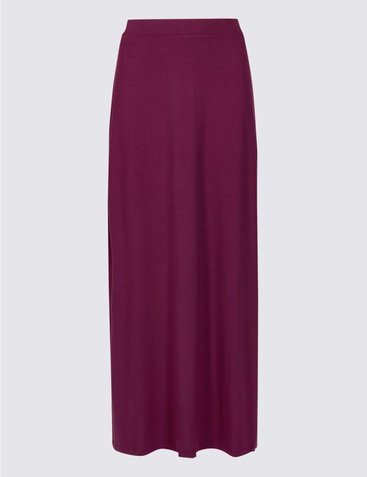 Marks & Spencer Jersey Pencil Maxi Skirt Plum