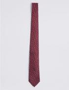Marks & Spencer Pure Silk Geo Print Tie Red