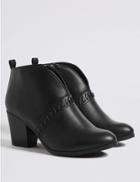 Marks & Spencer Extra Wide Fit Block Heel Ankle Boots Black