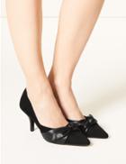 Marks & Spencer Stiletto Heel Knot Pointed Court Shoes Black Mix