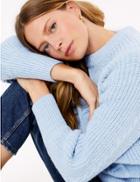 Marks & Spencer Argyle Cable Knit Jumper Medium Blue