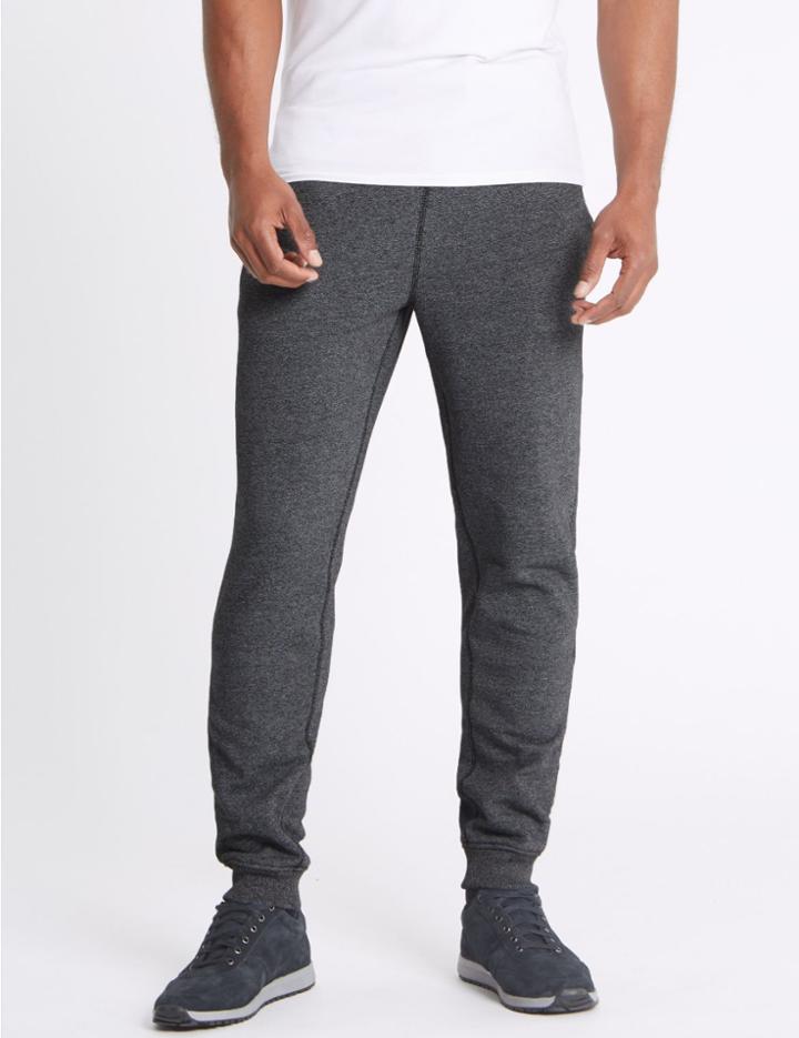 Marks & Spencer Cotton Rich Cuffed Hem Joggers Grey