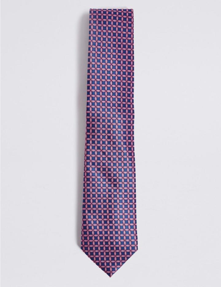 Marks & Spencer Geometric Tie Pink