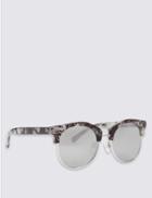 Marks & Spencer Marble Clubmaster Oversized Sunglasses Grey Mix