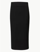 Marks & Spencer Jersey Fit & Flare Midi Skirt Black Mix