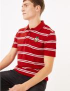 Marks & Spencer Cotton Christmas Pudding Striped Polo Shirt Red