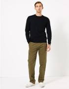 Marks & Spencer Regular Fit Corduroy Trousers With Stretch Dark Sand