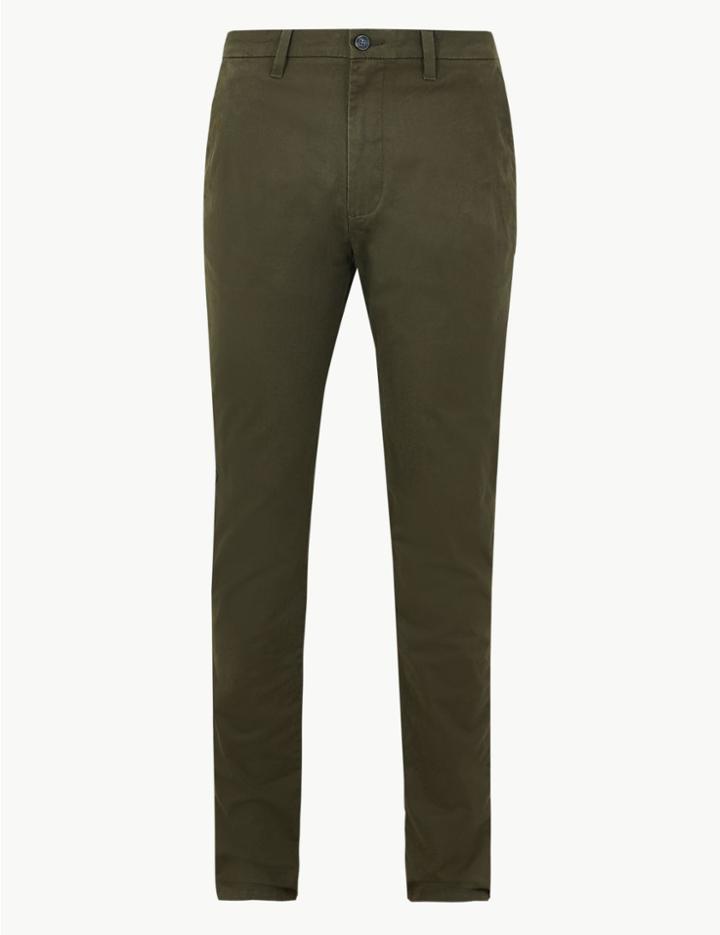 Marks & Spencer Skinny Fit Chinos With Stretch Khaki