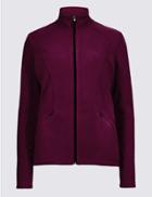 Marks & Spencer Panelled Fleece Jacket Plum