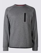 Marks & Spencer Slim Fit Textured Sweatshirt Dark Grey