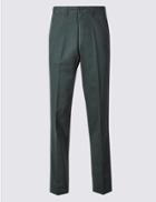 Marks & Spencer Pure Cotton Chinos With Active Waist Dark Teal