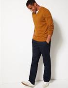 Marks & Spencer Pure Cotton V-neck Jumper Amber
