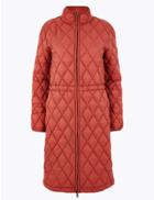 Marks & Spencer Longline Quilted Utility Coat Soft Spice