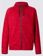 Marks & Spencer Cotton Rich Hooded Neck Sweatshirt Red