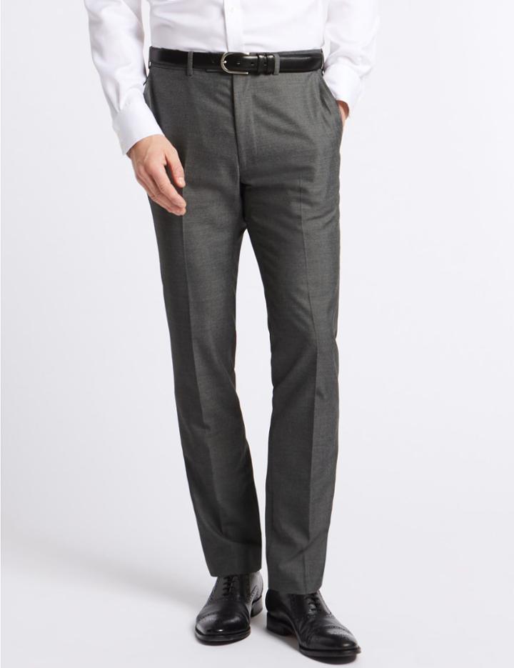 Marks & Spencer Grey Modern Slim Fit Trousers Grey