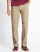 Marks & Spencer Straight Fit Trousers Light Stone