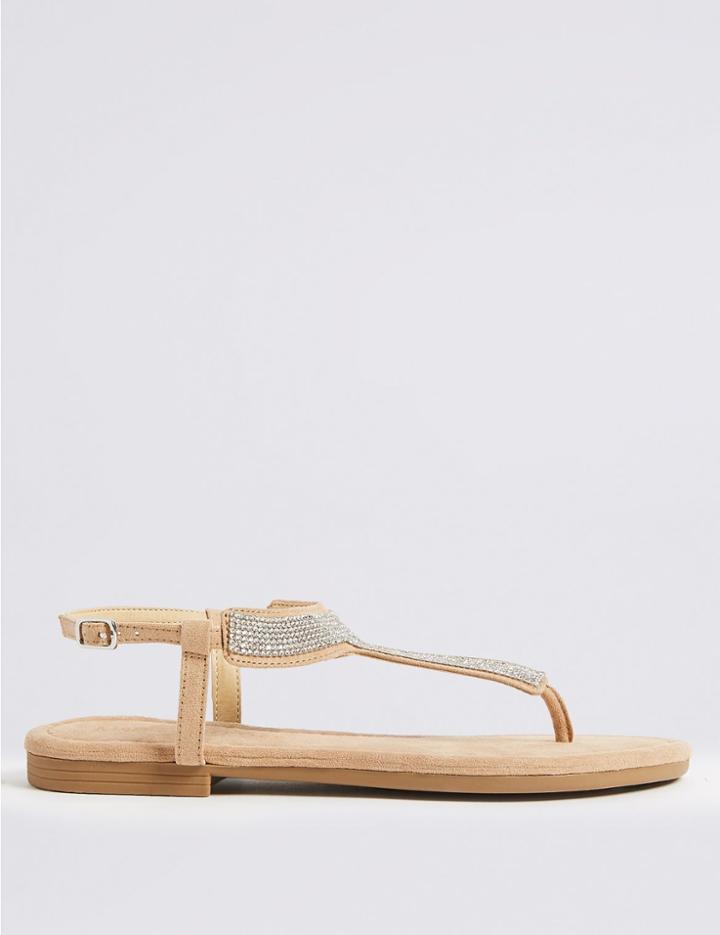 Marks & Spencer T-bar Slingback Sandals Natural