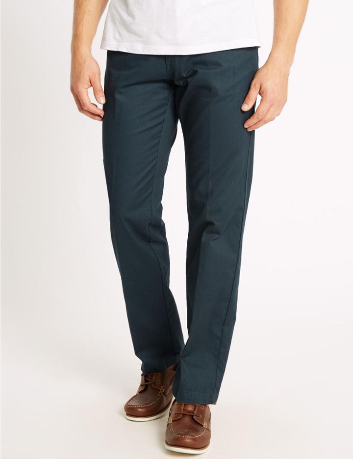 Marks & Spencer Regular Fit Chinos With Stormwear&trade; Teal Mix