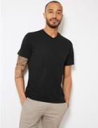 Marks & Spencer Pure Cotton V-neck T-shirt Black