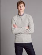 Marks & Spencer Merino Slim Fit Jumper With Cashmere Silver Grey