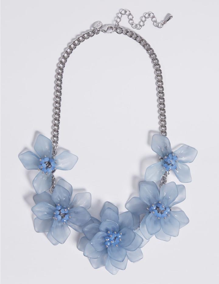 Marks & Spencer Cloudy Flower Necklace Blue