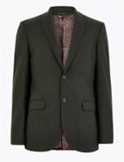 Marks & Spencer Tailored Fit Italian Wool Blend Jacket Dark Green