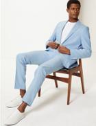Marks & Spencer Slim Fit Linen Jacket Light Blue